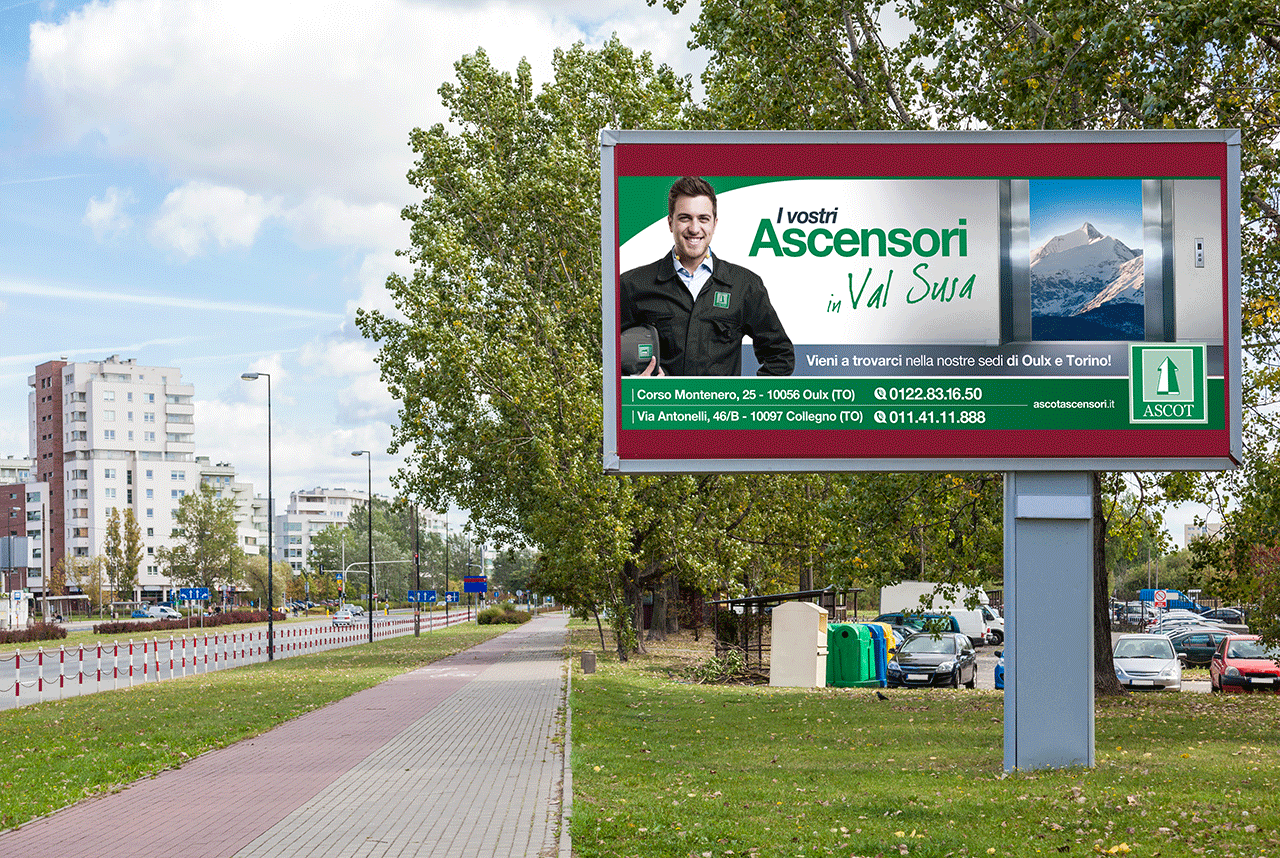 Ascot Ascensori Affissione Val Susa advertising