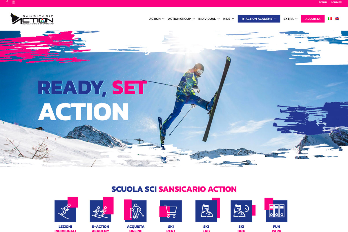Sansicario Action Website web