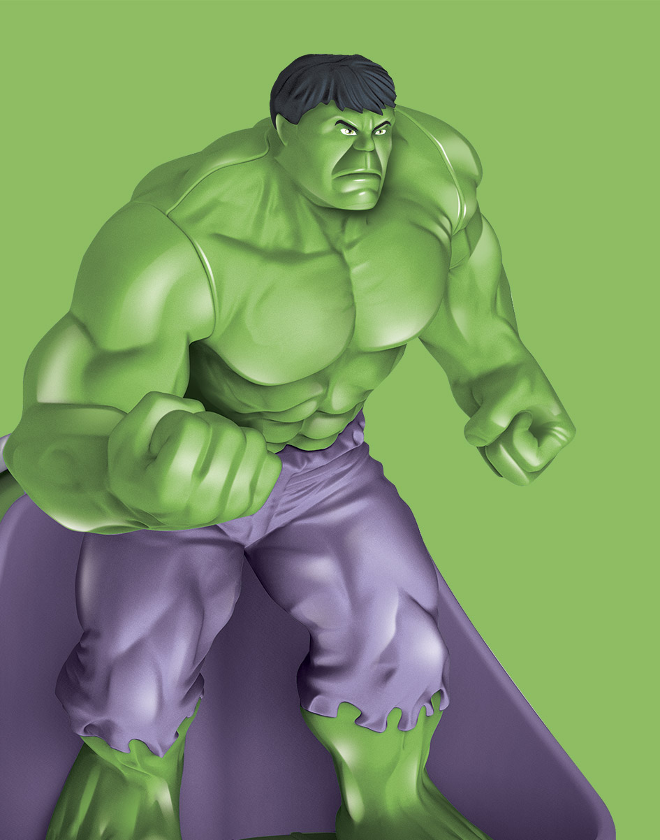 Kinder Sorpresa Fotoritocco Avengers Hulk illustration-3d