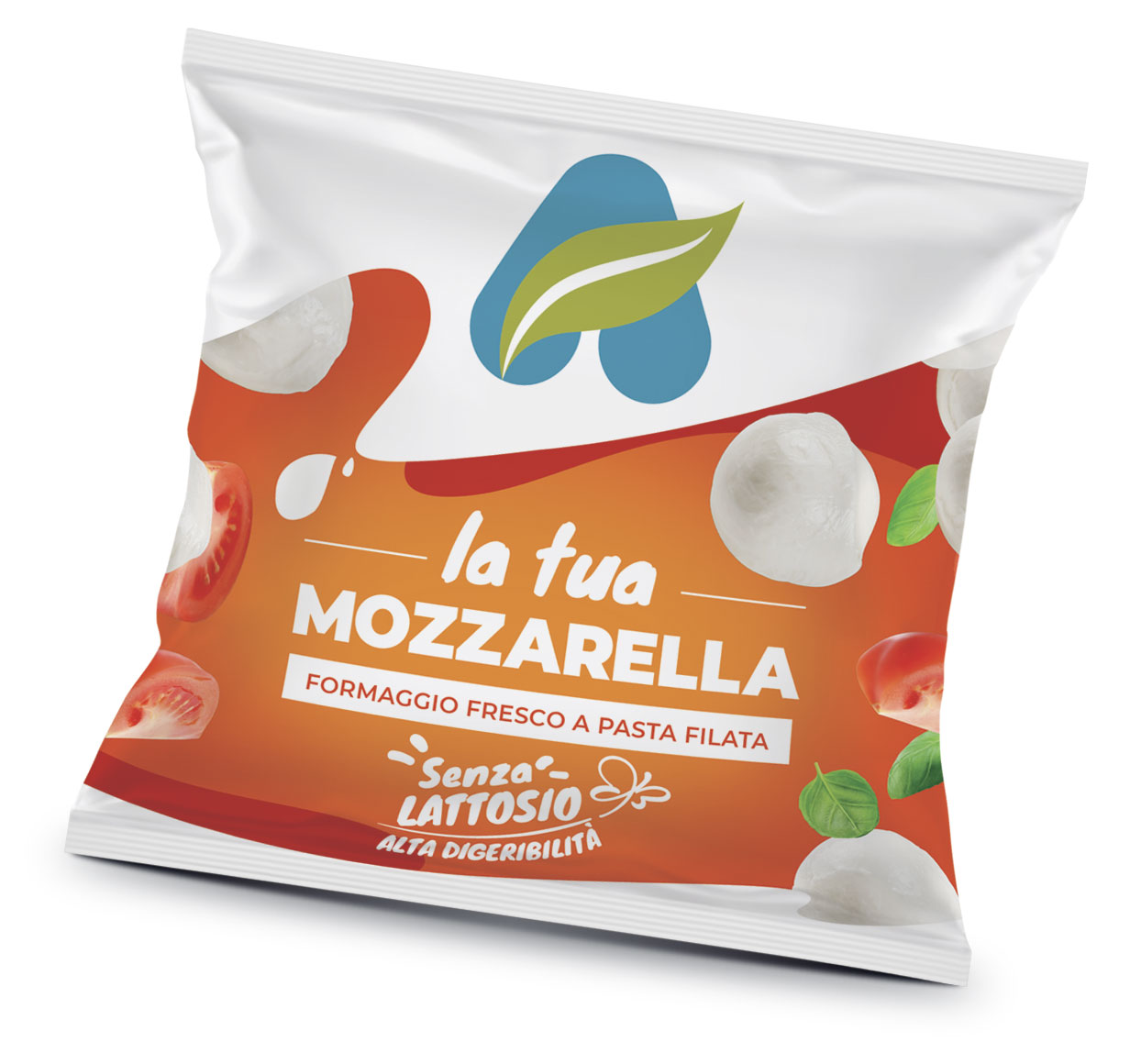 Centrale del Latte di Alessandria e Asti Packaging Mozzarella senza lattosio branding