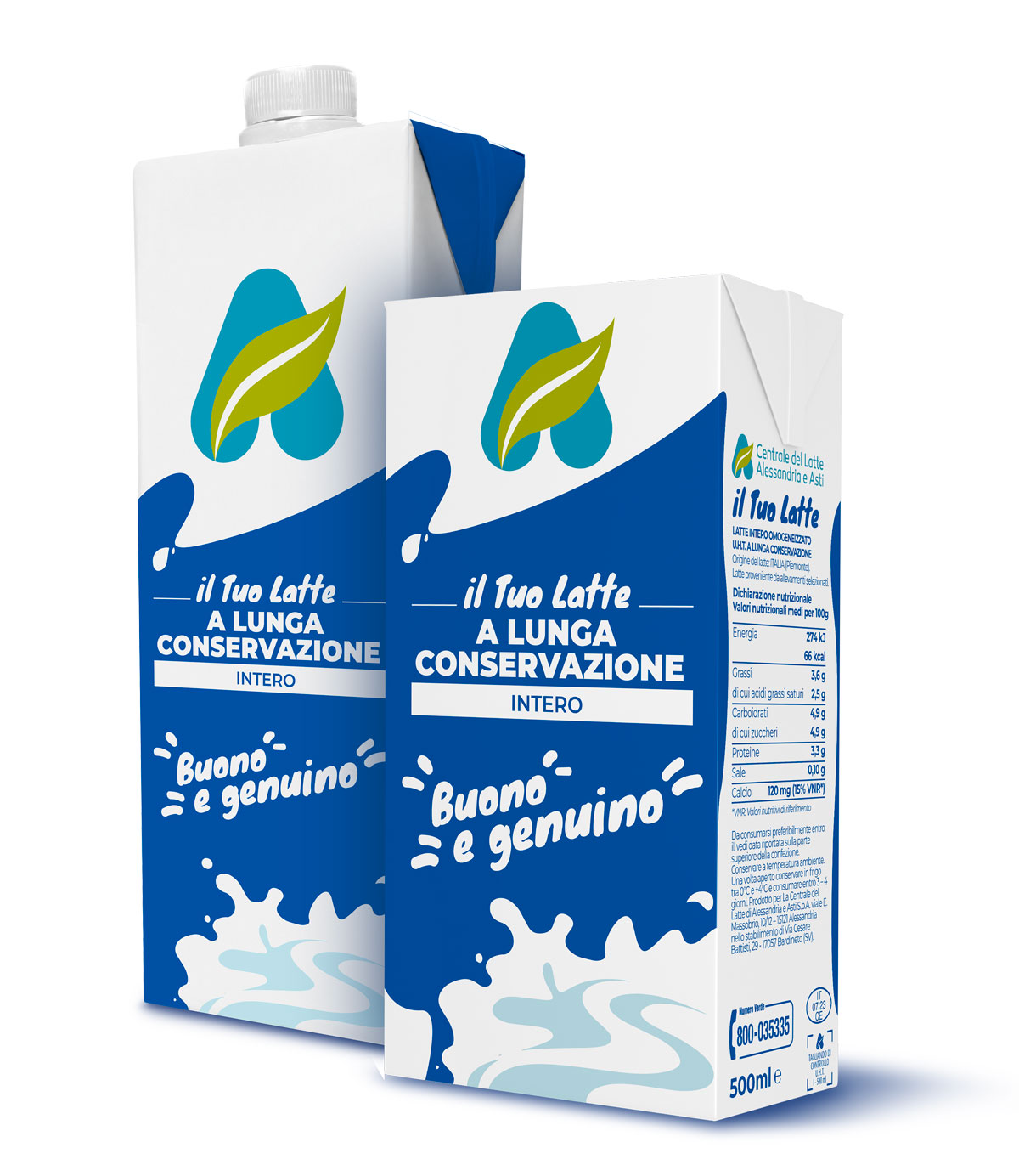 Centrale del Latte di Alessandria e Asti Packaging Latte branding