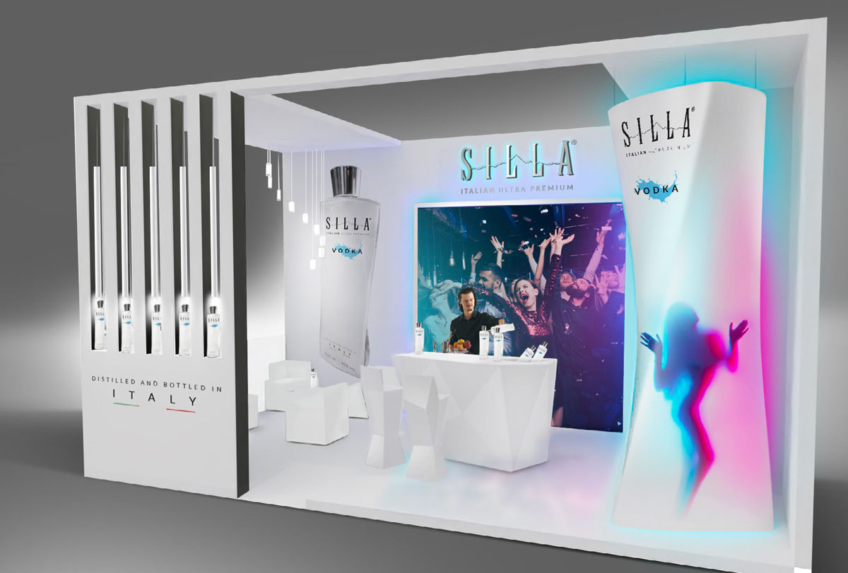 Vodka Silla Studio Stand Vinitaly branding