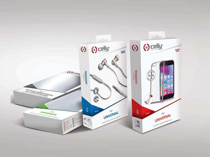 Celly Packaging cuffie e smartphone