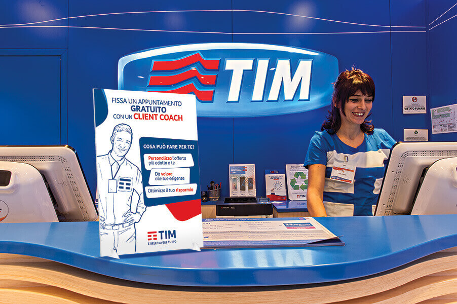 TIM Retail desk display branding